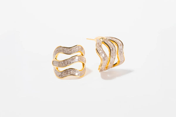Zoya Hoop Earrings, White Resin