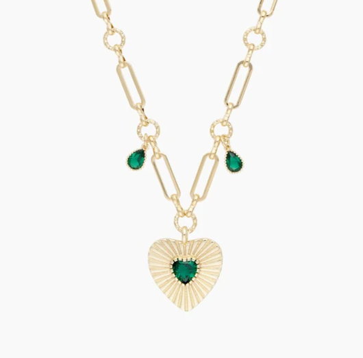 Juliette Necklace 18KGP Green Zircon