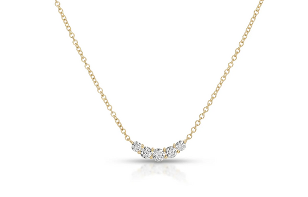 14KY Graduated Diamond Arc Necklace