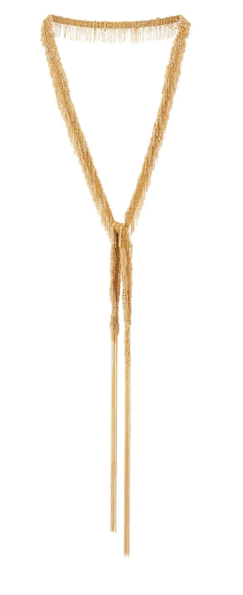 1C003 Multi Twist Lariat Necklace Gold