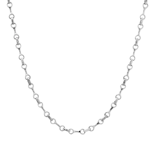 15MM Double Beam Chain Necklace with Tusk Clasp Sterling Silver