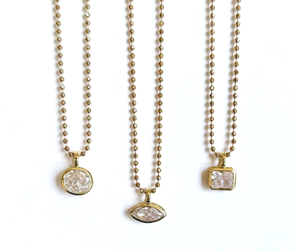 Solitaire Bling Pendant Necklace