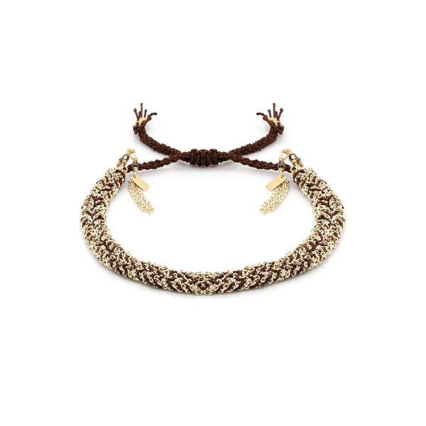 N° 183 BRAIDED BRACELET GOLD BROWN