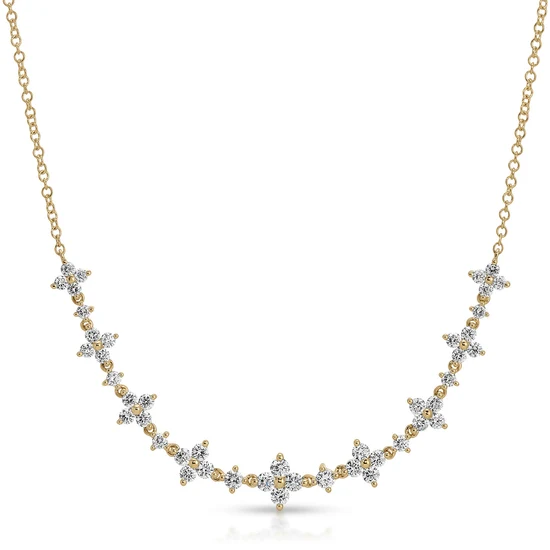 14KY Diamond Fleur Necklace
