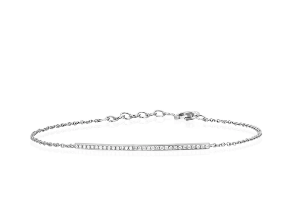 14KW Diamond Bar Chain Bracelet