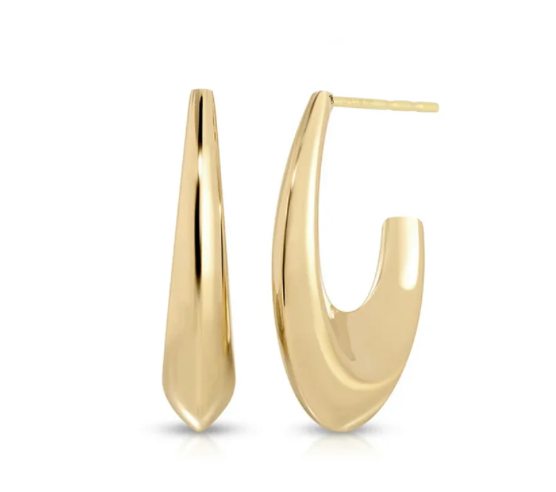 14KY Knife Edge Hoop Earrings