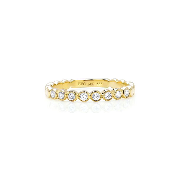14KY Diamond Bezel Stack Ring, size 7