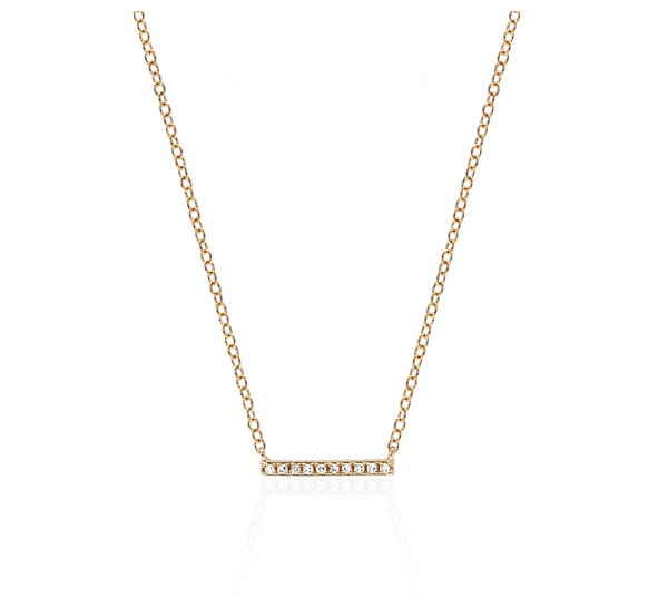 14KY Diamond Mini Bar Necklace